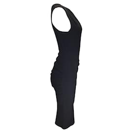 Michael Kors-Michael Kors Black One Shoulder Fitted Jersey Knit Dress-Black