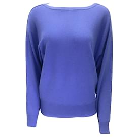 Michael Kors-Michael Kors Blue Long Sleeved Cashmere Knit Pullover Sweater in Azure-Blue