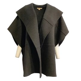 Michael Kors Collection Charcoal Wool Cape Grey