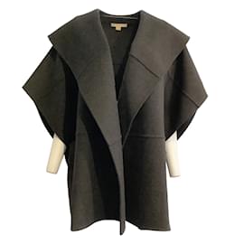 Michael Kors-Michael Kors Collection Charcoal Wool Cape-Grey
