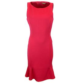 Michael Kors-Michael Kors Raspberry Sleeveless Wool Flare Dress-Red