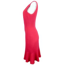 Michael Kors-Michael Kors Raspberry Sleeveless Wool Flare Dress-Red