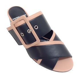 Pierre Hardy Black / Sandálias tan com fivela cruzada Preto