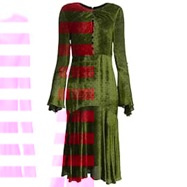 Prabal Gurung-Prabal Gurung Garnet Polka Dot Velvet Burnout Maxi Dress-Red