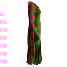 Prabal Gurung-Prabal Gurung Garnet Polka Dot Velvet Burnout Maxi Dress-Red