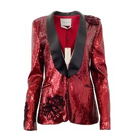 Prabal Gurung Sienna Red Sequin Kylie Blazer Red