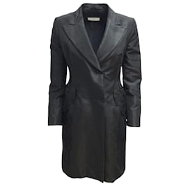 Prada-Casaco de seda Prada preto bordado com detalhe de laço mohair-Preto