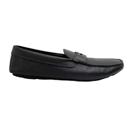 Prada-Prada Black Saffiano Men's Penny Driving Loafer-Black