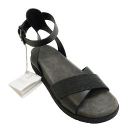 Graue, überkreuzte Monili-Sandalen von Brunello Cucinelli Grau