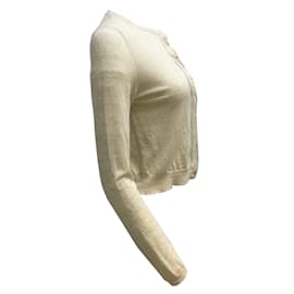 Brunello Cucinelli-Brunello Cucinelli Long Sleeved Knit Button-down Two-piece Beige / Ecru Sweater-Cream