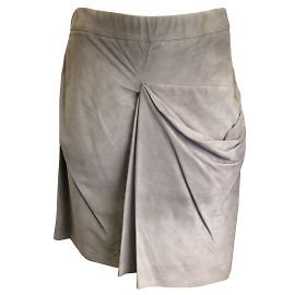 Brunello Cucinelli Taupefarbener Wildlederrock Beige
