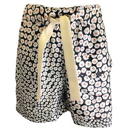 Stella Mc Cartney Stella McCartney Nera / Bianco / Shorts in seta con stampa floreale rossa Multicolore