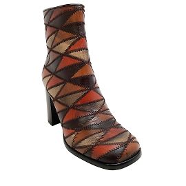 Miu Miu Marrón / moho / Botines de patchwork en beige/botines Multicolor