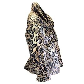 Moncler-Moncler Tan / Black 'Ivoire' Leopard Printed Full Zip Jacket-Other