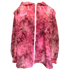 Mr & Mrs Italy Pink Sheer Camo Blossom Hooded Full Zip Parka Jacket Pink