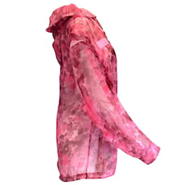 Mr & Mrs italy-Mr & Mrs Italy Pink Sheer Camo Blossom Hooded Full Zip Parka Jacket-Pink