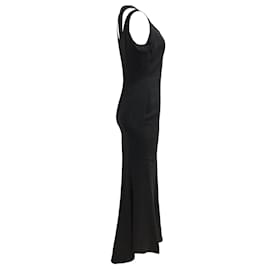 Autre Marque-Narciso Rodriguez Vestido largo de crepé negro sin mangas / vestido formal-Negro