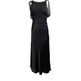 Nina Ricci Vintage schwarzes Seidenkleid Schwarz