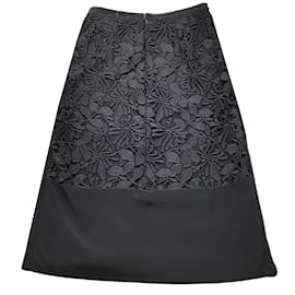Autre Marque-NO. 21 Black Lace Midi Skirt-Black