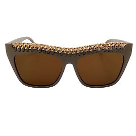 Stella Mc Cartney Óculos de sol Stella McCartney Taupe com detalhe de corrente Roxo