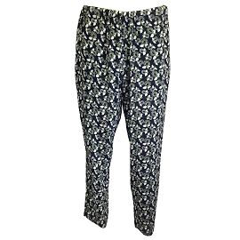 Marni Verde / Off white / Calça de crepe preta com cordão estampado Multicor