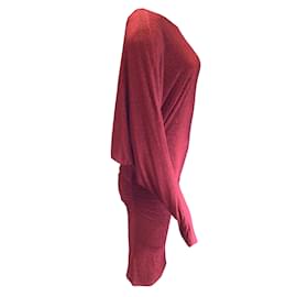 Alexandre Vauthier-Alexandre Vauthier Vestido de cóctel elástico de manga larga con brillo metálico rojo brillante-Roja