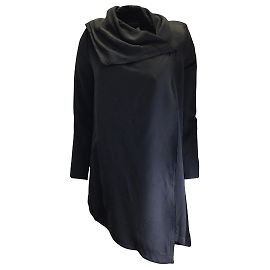 All Saints Black Raw Hem Hoxton Monument Coat Black