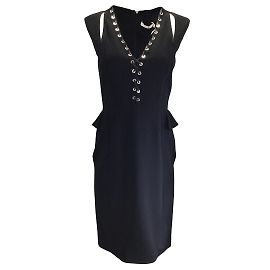 Altuzarra Schwarzes Topi-Schößchenkleid mit Schnürdetail Schwarz