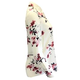 Altuzarra-Altuzarra Blusa de seda com estampa de flor de cerejeira e manga comprida-Cru