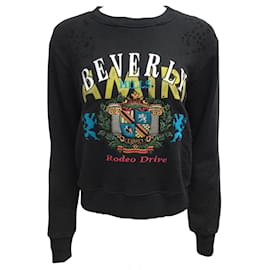 Amiri-Amiri Rodeo Drive Beverly Hills langärmeliges Distressed-Sweatshirt / Schwarzer Multi-Pullover für Herren-Schwarz