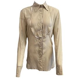Ann Demeulemeester Camicetta con apertura sbirciata beige Beige
