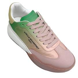 Stella Mc Cartney-Stella McCartney Peach / Green Gradient Sneakers-Pink
