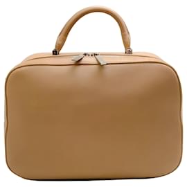 The row-The Row Beige Leather Small Bowler Satchel-Beige