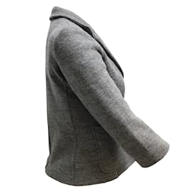 The row-The Row Grey Two-Button Three-Quarter Sleeved Wool Blazer-Grey