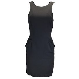 Thomas Wylde Robe sans manches noire à volants Changeling Noir