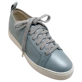 Cuir Bleu Santoni / Baskets métallisées Cleanic Bleu