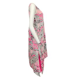Autre Marque-Sies Marjan - Robe droite rose vif multicolore Lena Scribble à col en V-Rose