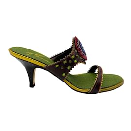 Giuseppe Zanotti-Giuseppe Zanotti Brown Multi Nikki Sandals-Multiple colors