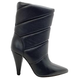 Iro-IRO Black Quilted Leather Motta Boots-Black