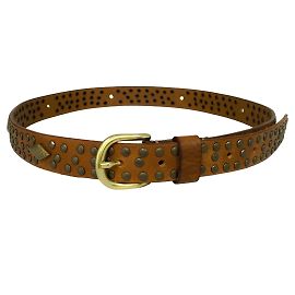 Isabel Marant Cinto de couro marrom com tachas Marrom