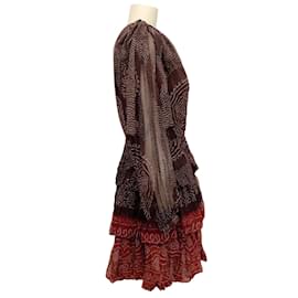 Ulla Johnson-Ulla Johnson Garnet Silk Leah One Shoulder Dress-Red