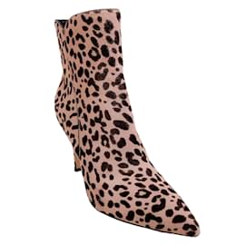 Gianvito Rossi-Gianvito Rossi Light Pink Leopard Pony Ankle Boots-Pink