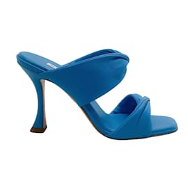 Aquazzura-Aquazzura Rich Turquoise Twist 75 Sandals-Blue