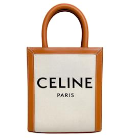 Céline-Celine Tan / Natural Mini Vertical Cabas Tote-Brown