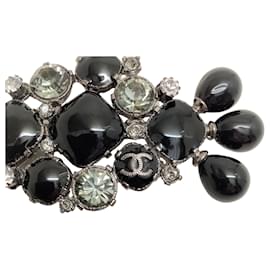 Chanel-Chanel Black Stone with Crystals 2008 A brooch-Black