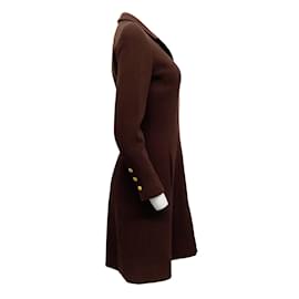 Chanel-Chanel Brown Wool Crepe 1996 Classic Hook and Eye Front Coat-Brown