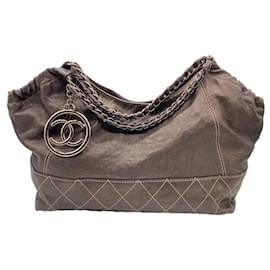 Chanel-Chanel Coco Cabas Baby Brown Leather Hobo Bag-Brown
