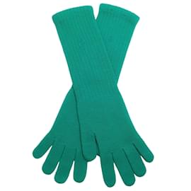 Chanel-Chanel Emerald Green Cashmere Gloves-Green