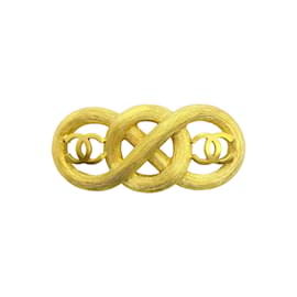 Chanel-Chanel Gold Cruise 1995 Cc Infinity Brooch-Golden