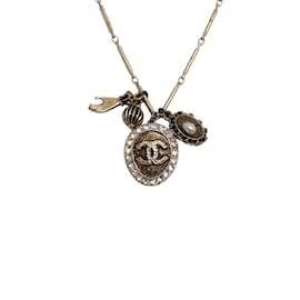 Chanel-Chanel Gold Multi 2010C Charm Embellished Necklace-Golden
